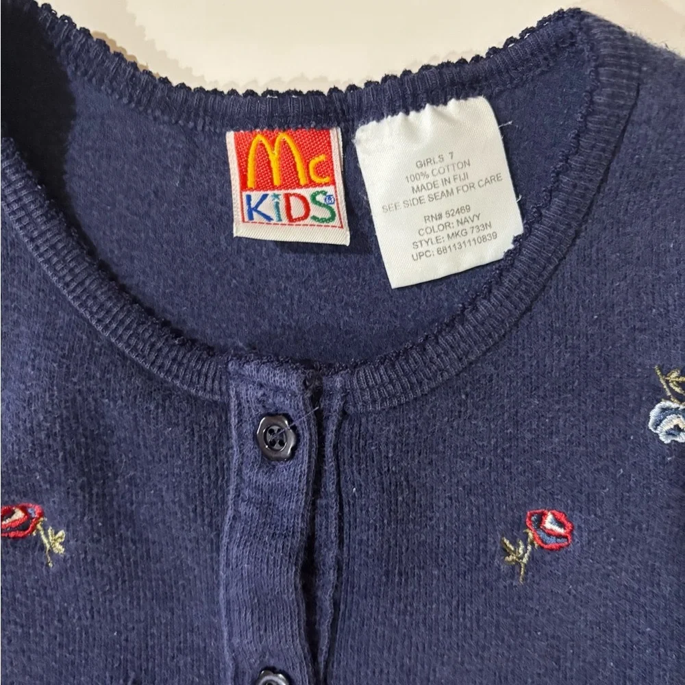 Vintage mckids Embroidered Blue Cardigan - Picture 4 of 6